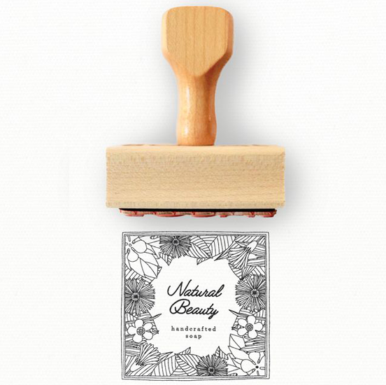 French Postcard Wood Mount Rubber Stamp